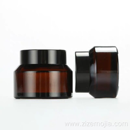 20g 30g 50g amber glass jars with lid